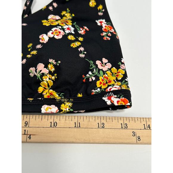 NWT Offline By Aerie Women's Goals Plunge Sports Bra in True Black Floral Size M - Picture 11 of 11